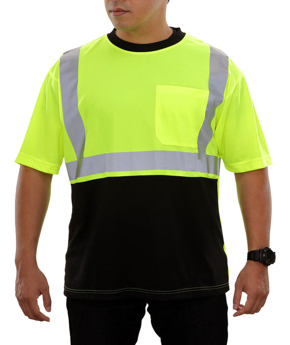 Two-Tone Moisture Wicking Birdseye Pocket Safety Hi-Vis Shirt