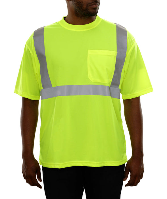 Lightweight Lime Birdseye Pocket Safety High Visibility Work Shirt