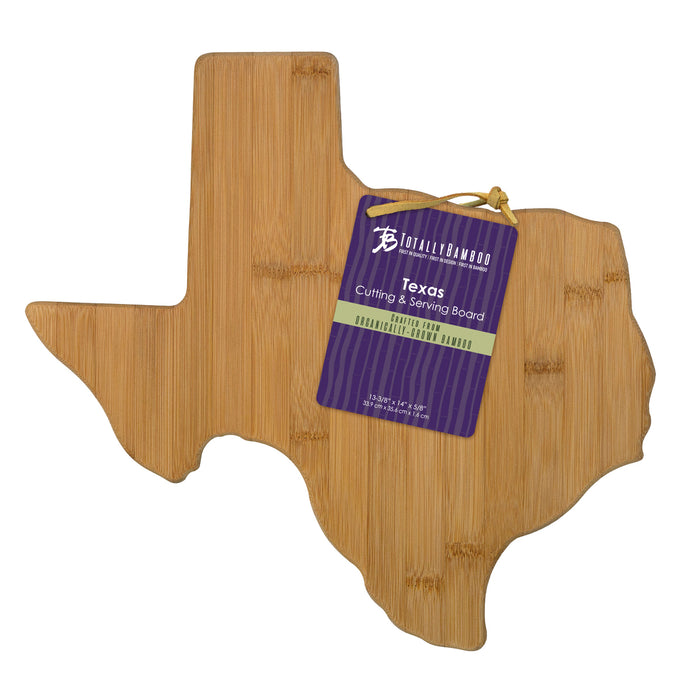 Texas State Shaped Bamboo Serving and Cutting Board