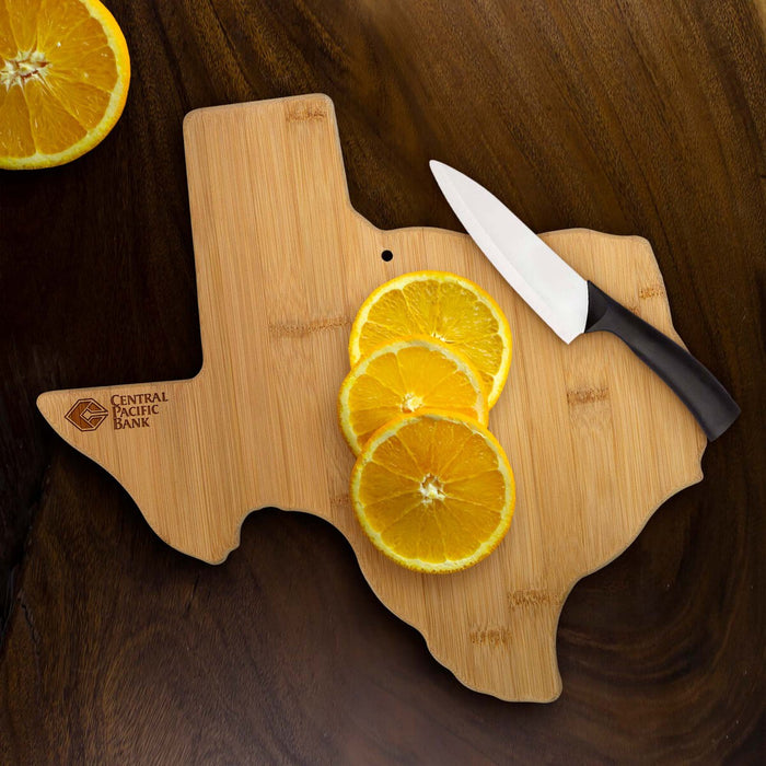 Texas State Shaped Bamboo Serving and Cutting Board