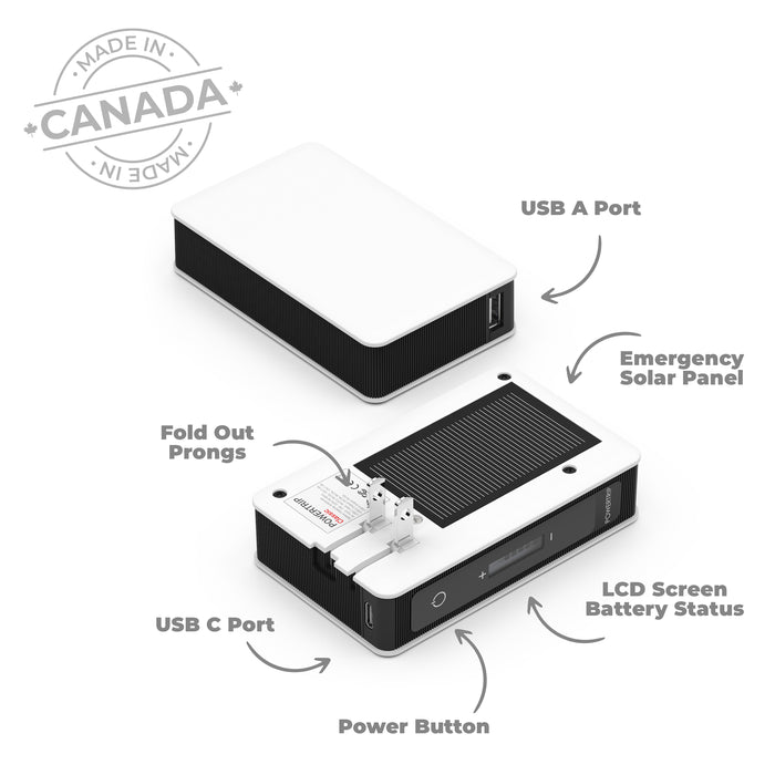 PowerTrip Portable Charger with Emergency Solar Panel