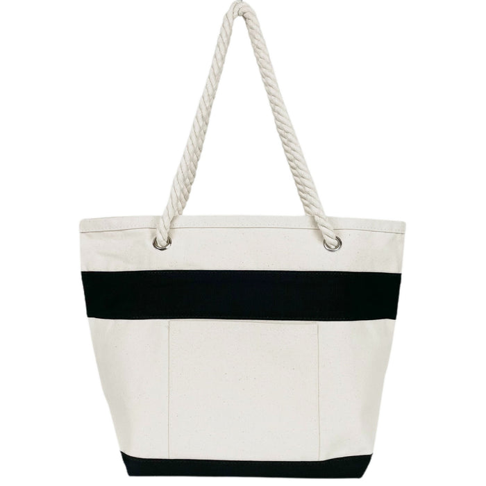 Beach Rope Tote Bag - 16 Oz Natural Canvas (18 x 13 x 7)