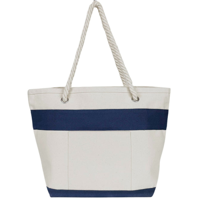 Beach Rope Tote Bag - 16 Oz Natural Canvas (18 x 13 x 7)