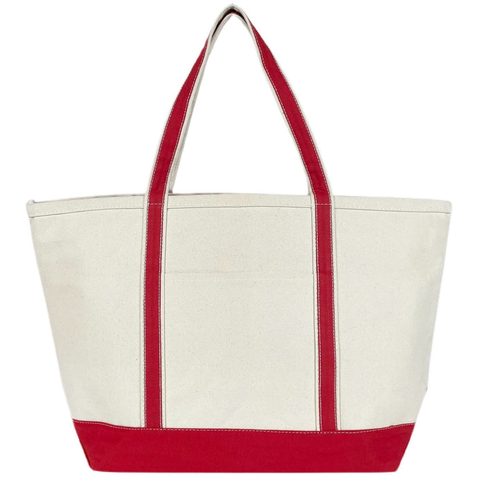 X Large Boat Tote Bag (Zip Top) - 20 Oz Natural Canvas (24 x 15 x 8.5)