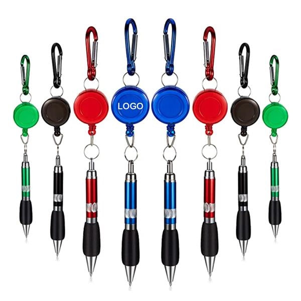 Retractable Badge Reel Pen Belt Clip and Carabiner