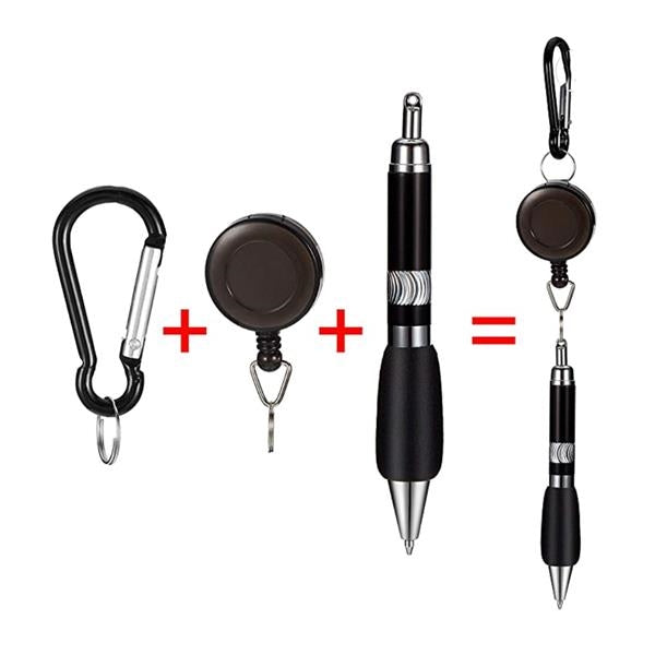 Retractable Badge Reel Pen Belt Clip and Carabiner