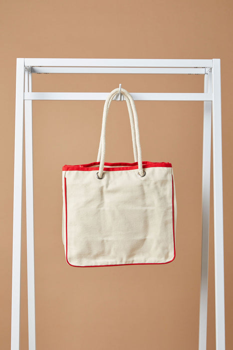 Everyday Rope Tote Bag - 16 Oz Natural Canvas (14 x 12 x 7)