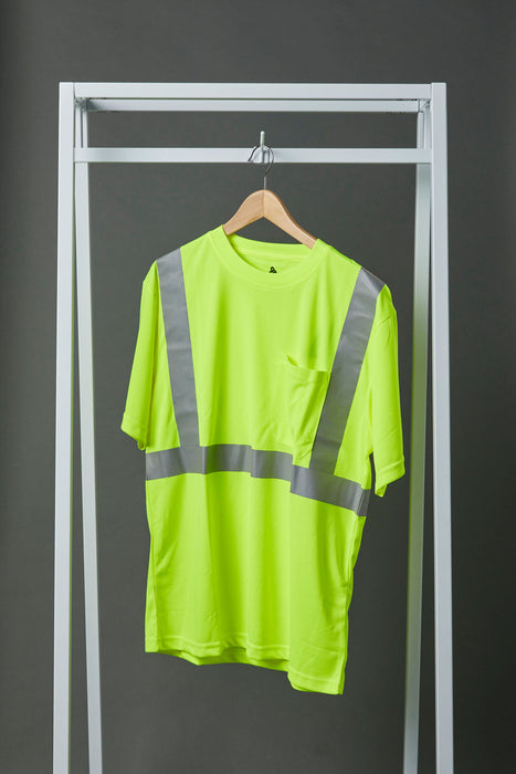 Lightweight Lime Birdseye Pocket Safety High Visibility Work Shirt