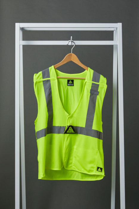 Economy Safety Vest: Hi-Vis Vest: 5pt Breakaway Mesh: ANSI 2