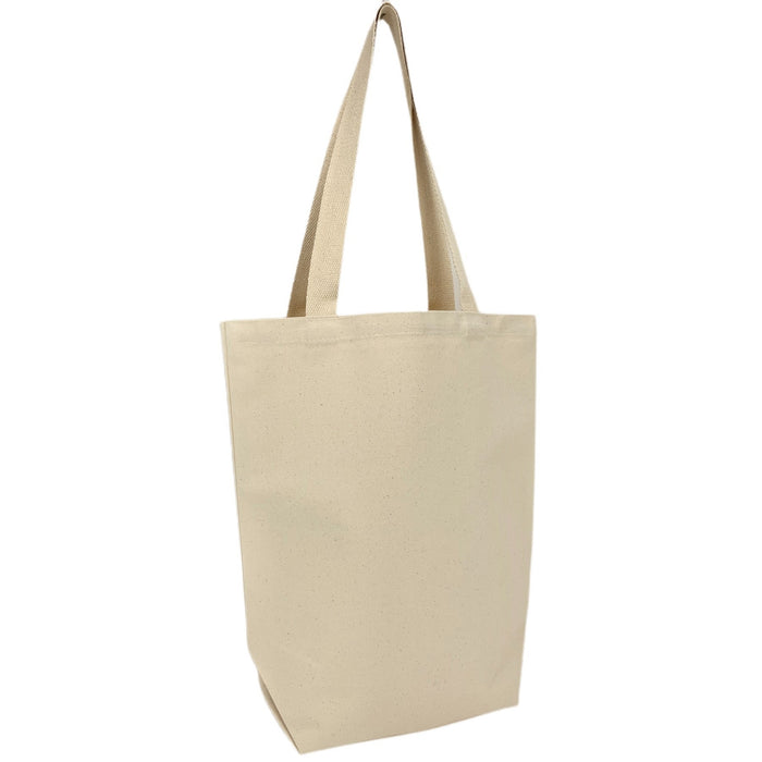 Made in USA Wide Convention Tote E2E - 12 Oz Natural Canvas (18 x 14 x 6)