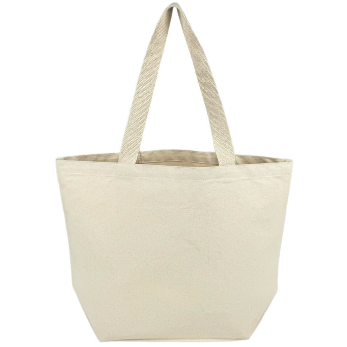 Made in USA Wide Convention Tote E2E - 12 Oz Natural Canvas (18 x 14 x 6)