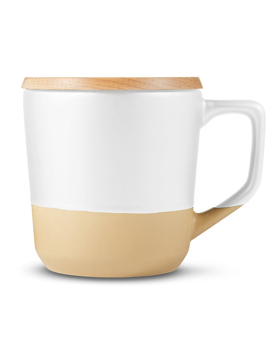 16.5 oz Ceramic Mug With Wood Lid